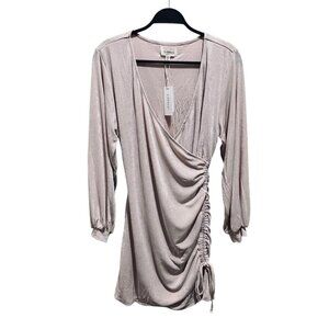 L*Space‎ Womens Size L Melissa Mini Dress in Seashell Blush Ruched Detail NWT